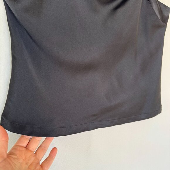Vintage 80s Victorias Secret Gold Label black 100% Silk Tank Top Camisole Size M - Picture 3 of 9